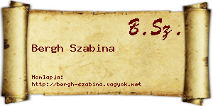 Bergh Szabina névjegykártya
